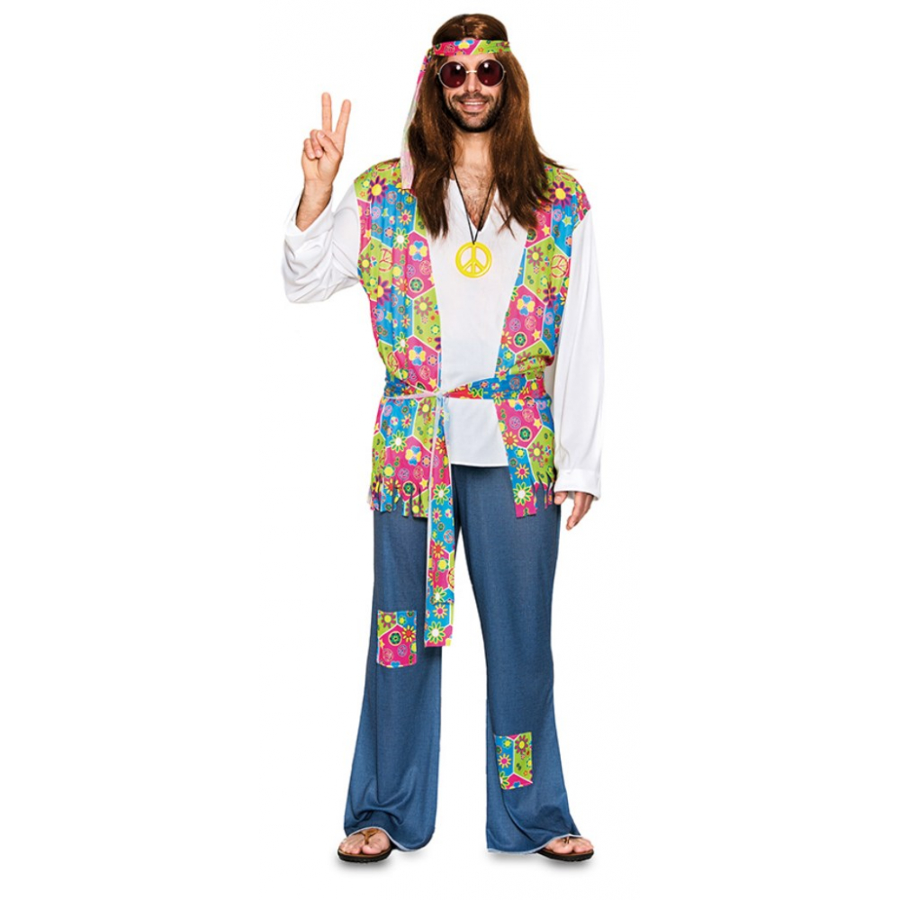 Kostuum Hippie Heren Luxe Mt.M/L