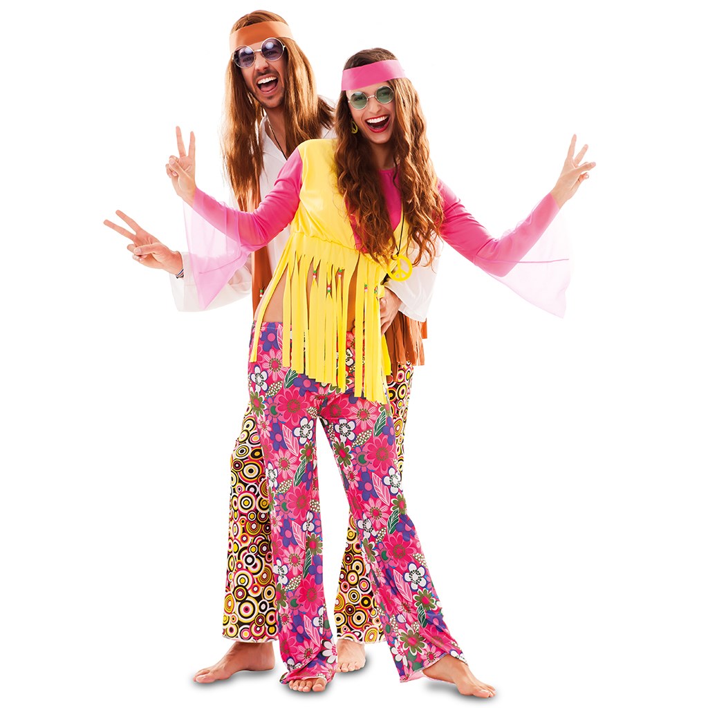 Kostuum Hippie Oranje Heren