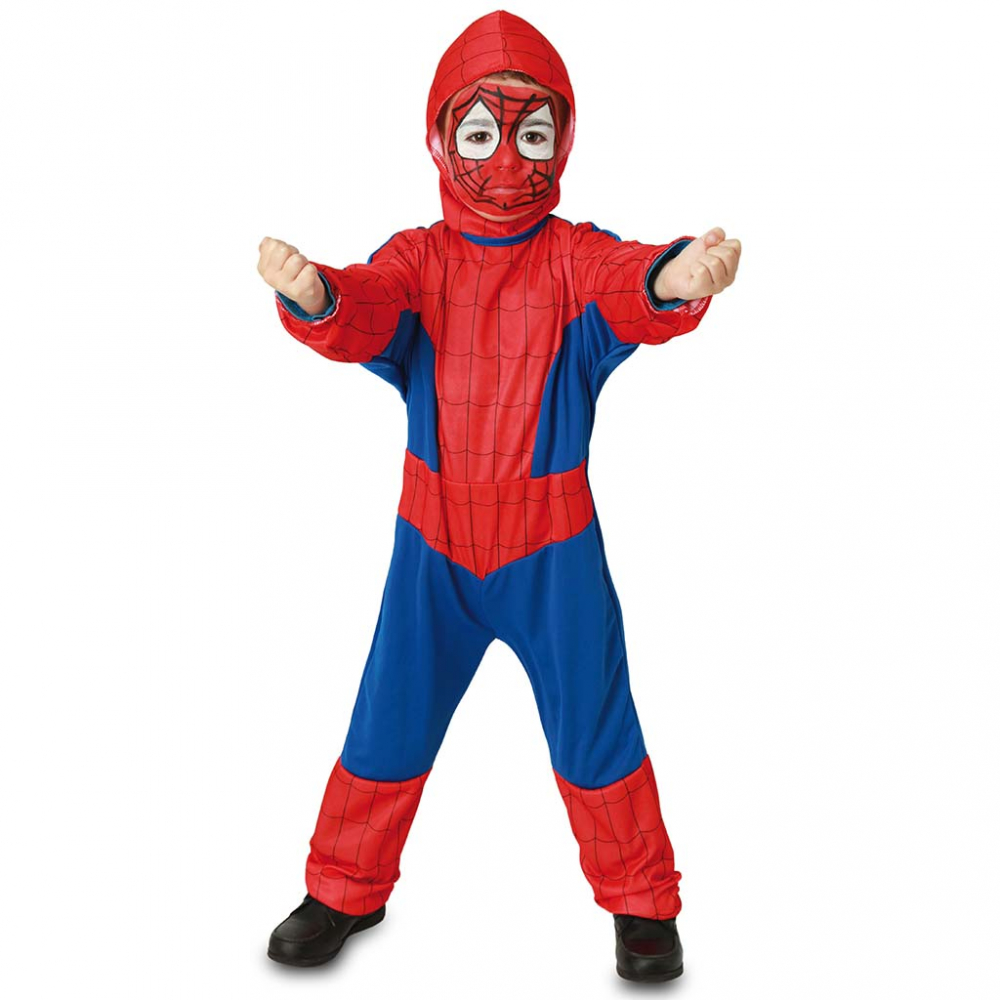 omhelzing Ochtend Officier Kostuum Spiderman/Spinnenheld Kind 3-4jaar - Ooms Feestwinkel