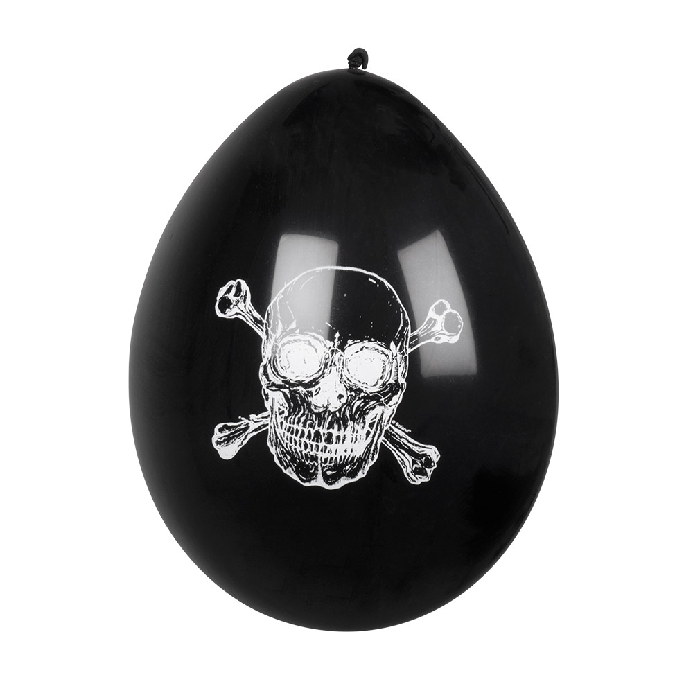 6st Ballonnen Piraten Zwart/Goud