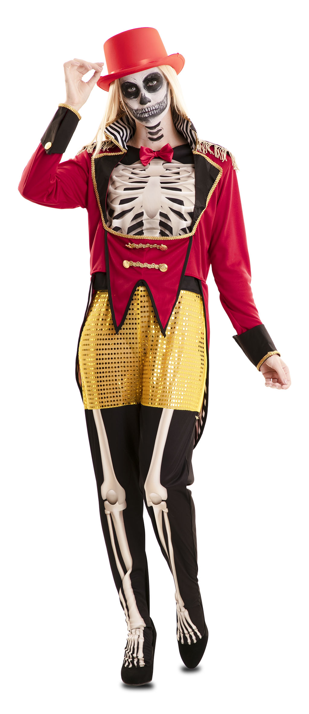 Kostuum Circusartieste Skelet Dames Mt.M/L