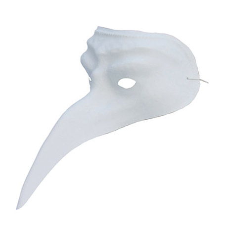 Plastic Masker Wit met Lange Neus