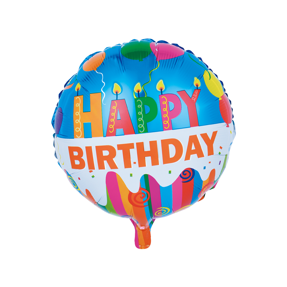 Folieballon Happy Birthday Kaarsen 46cm