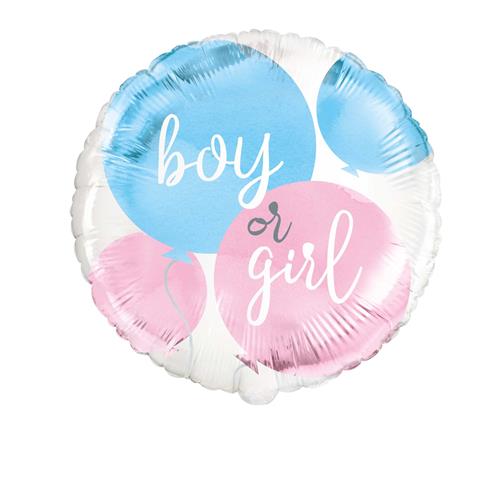 Folieballon Girl or Boy 45cm