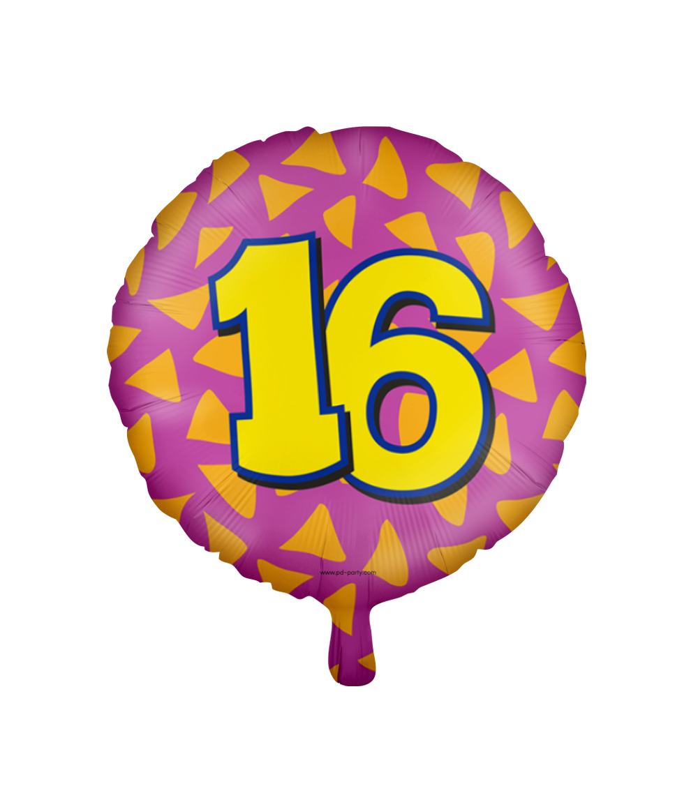 Folieballon Happy 16 Jaar 46cm
