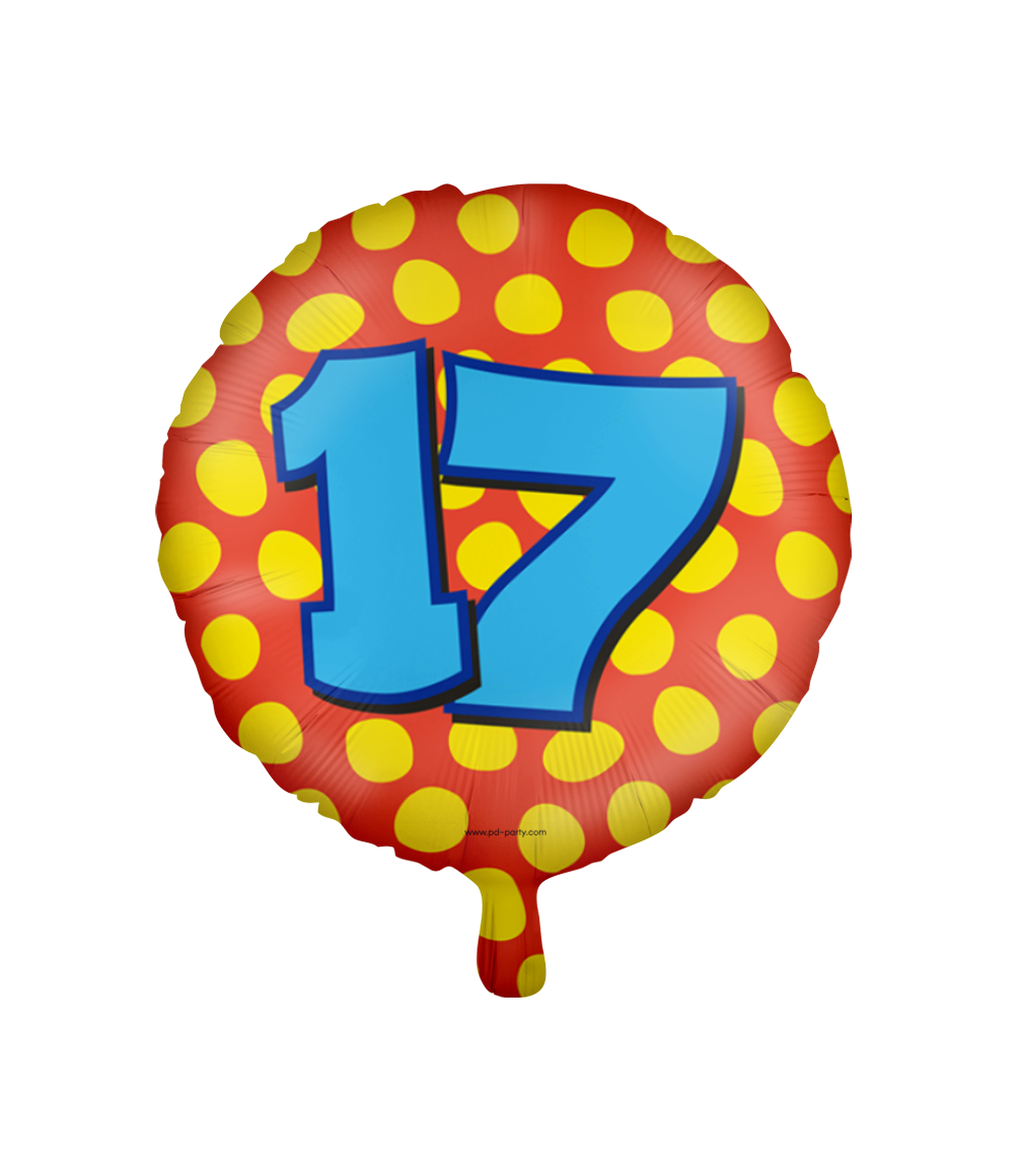 Folieballon Happy 17 Jaar 46cm