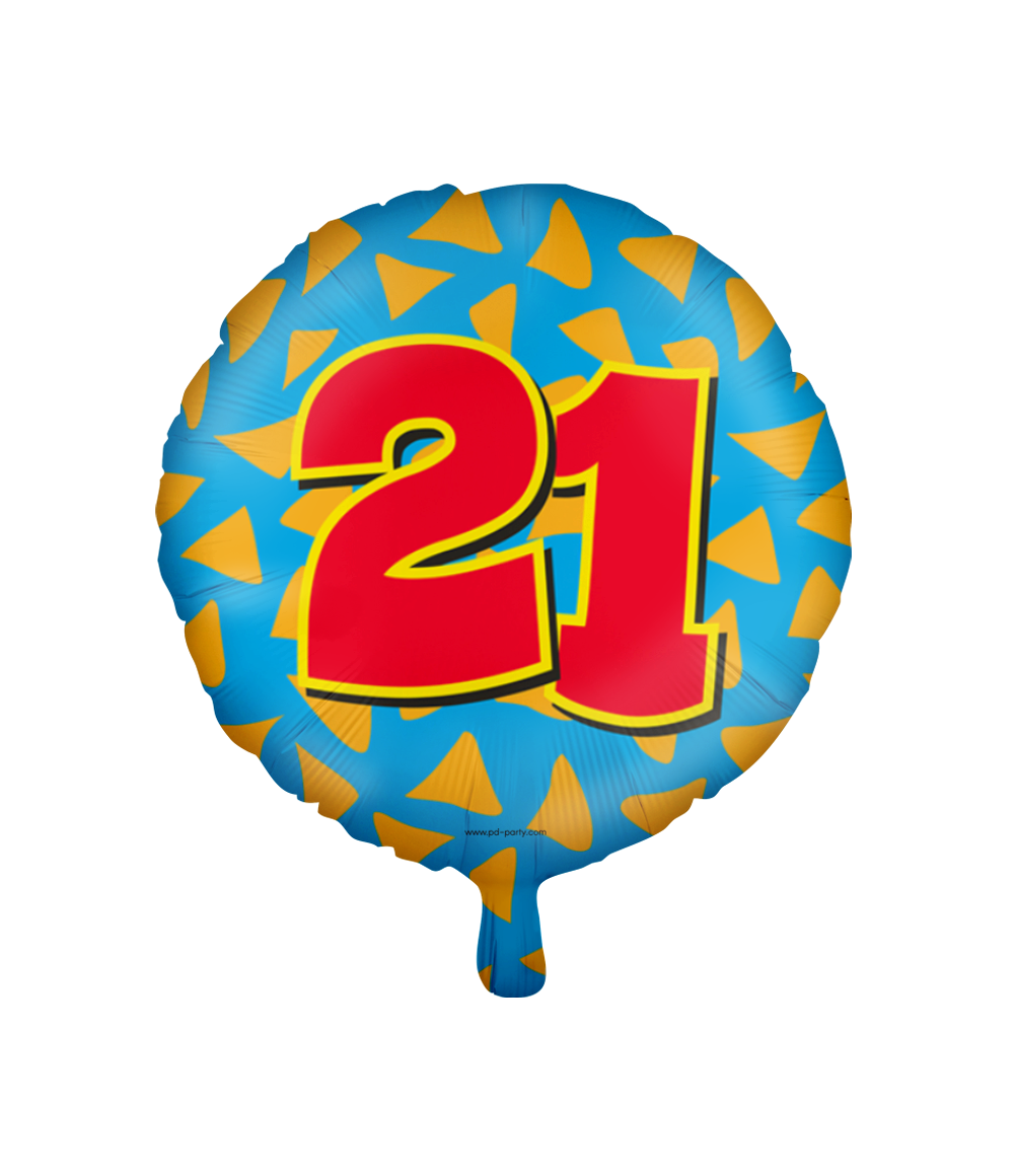 Folieballon Happy 21 Jaar 46cm