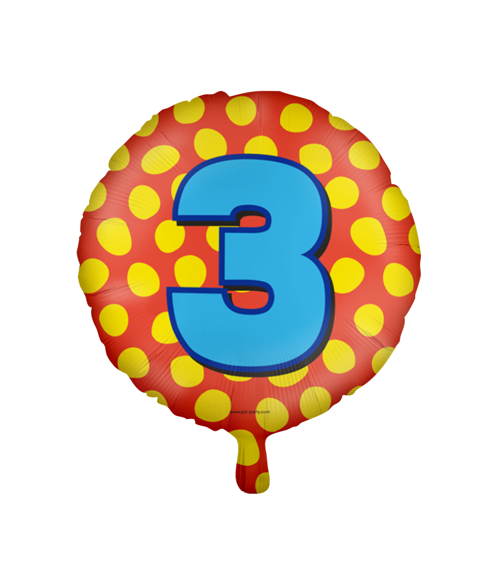 Folieballon Happy 3 Jaar 46cm