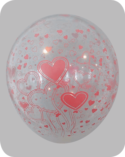 5st Helium Ballonnen Transp. Roze Hartjes 12"