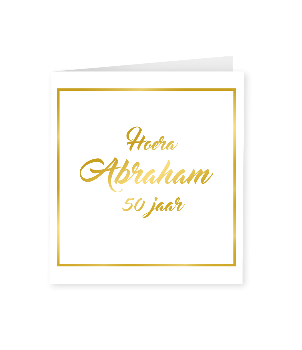 Wenskaart Gold/White Abraham 50 Jaar