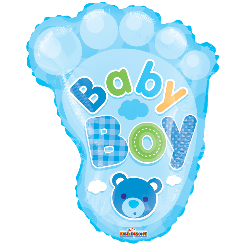 Folieballon Baby Boy Voet Blauw 50cm