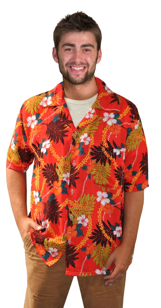 Shirt Hawai Rood Volwassen