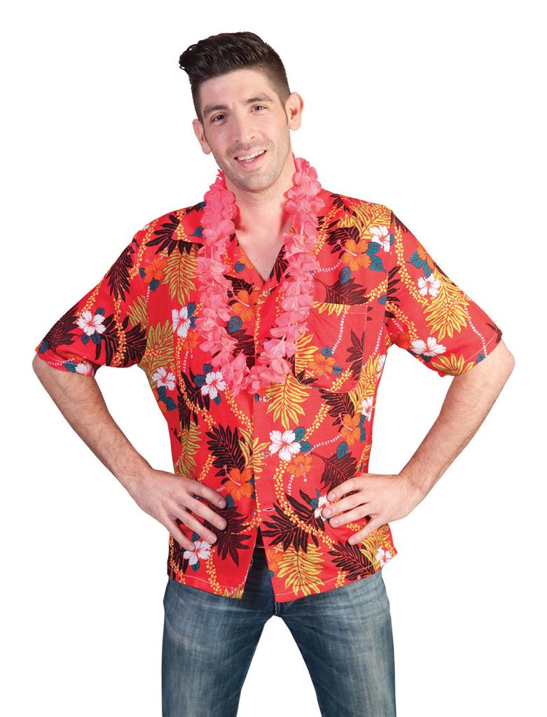 Shirt Hawai Rood Volwassen