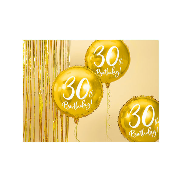Folieballon 30th Birthday Goud 45cm