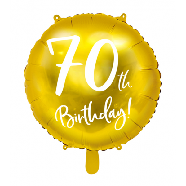 Folieballon 70th Birthday Goud 45cm