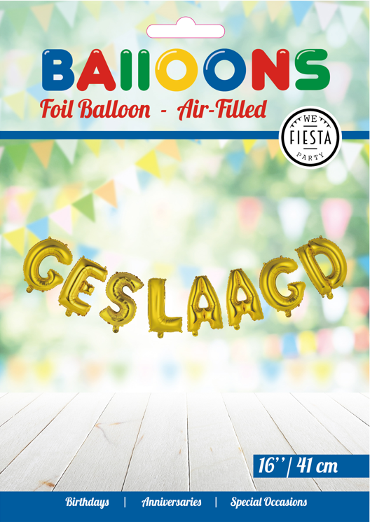 Folieballon GESLAAGD Goud voor LUCHT 41cm