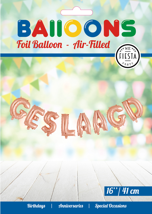 Folieballon GESLAAGD Roségoud voor LUCHT 41cm