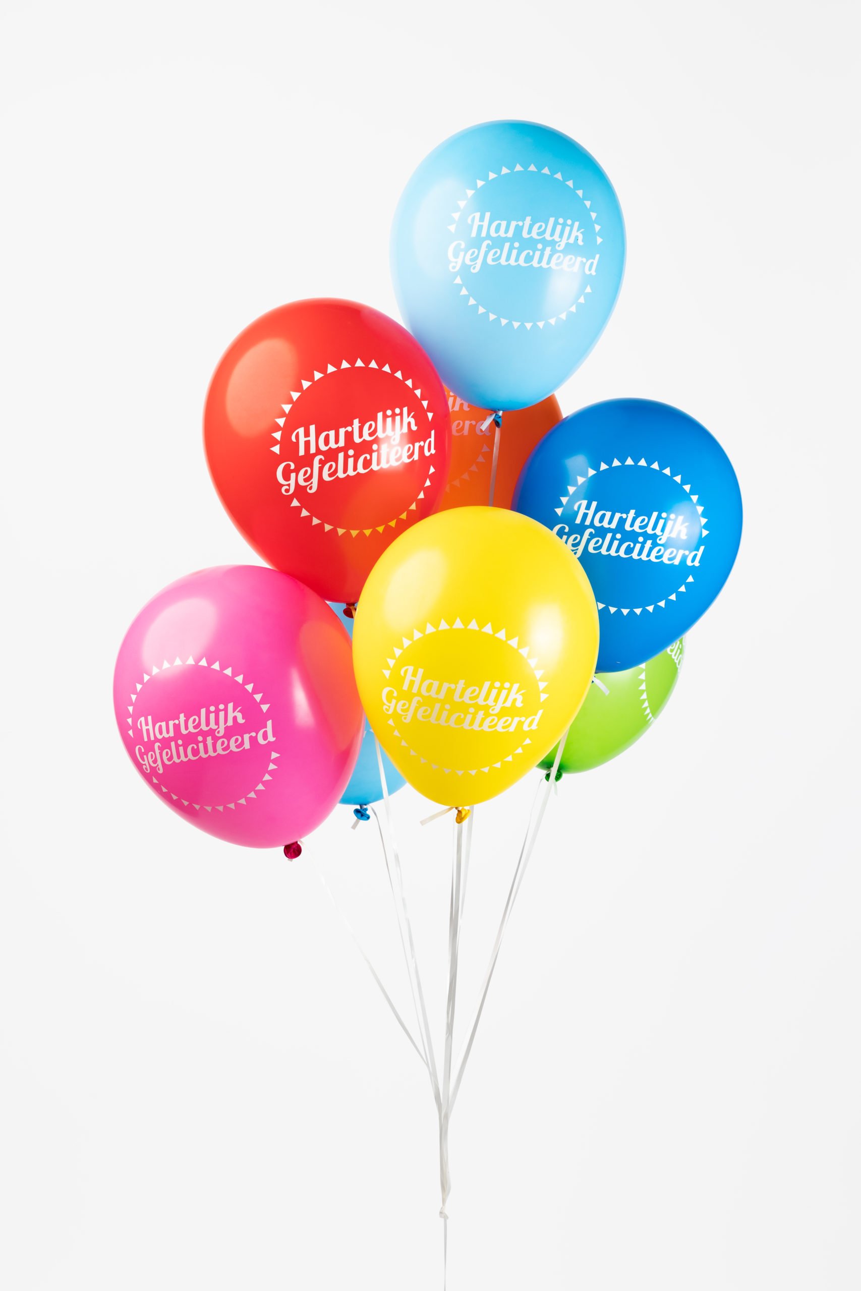 8st Helium Ballonnen Ass Hartelijk Gefeliciteerd 12"