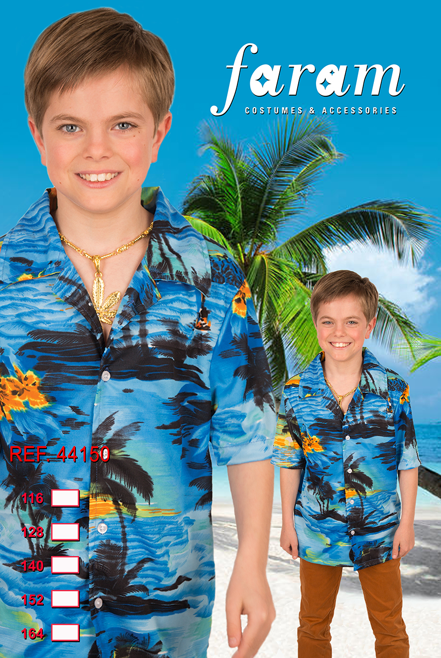 Shirt Hawai Blauw Kind