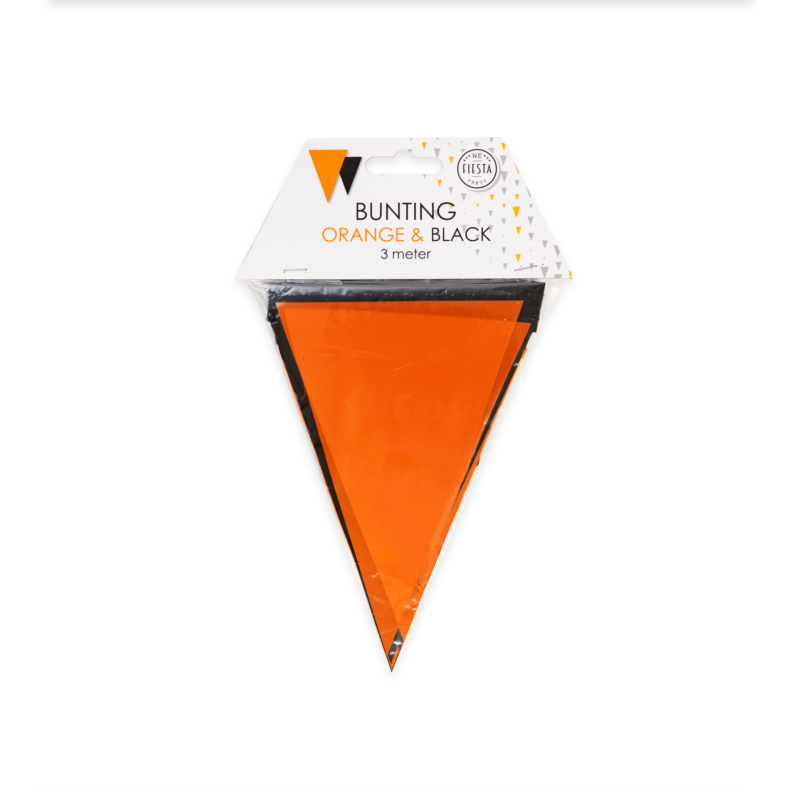3m Mini Vlaggenlijn Uni Zwart/Oranje