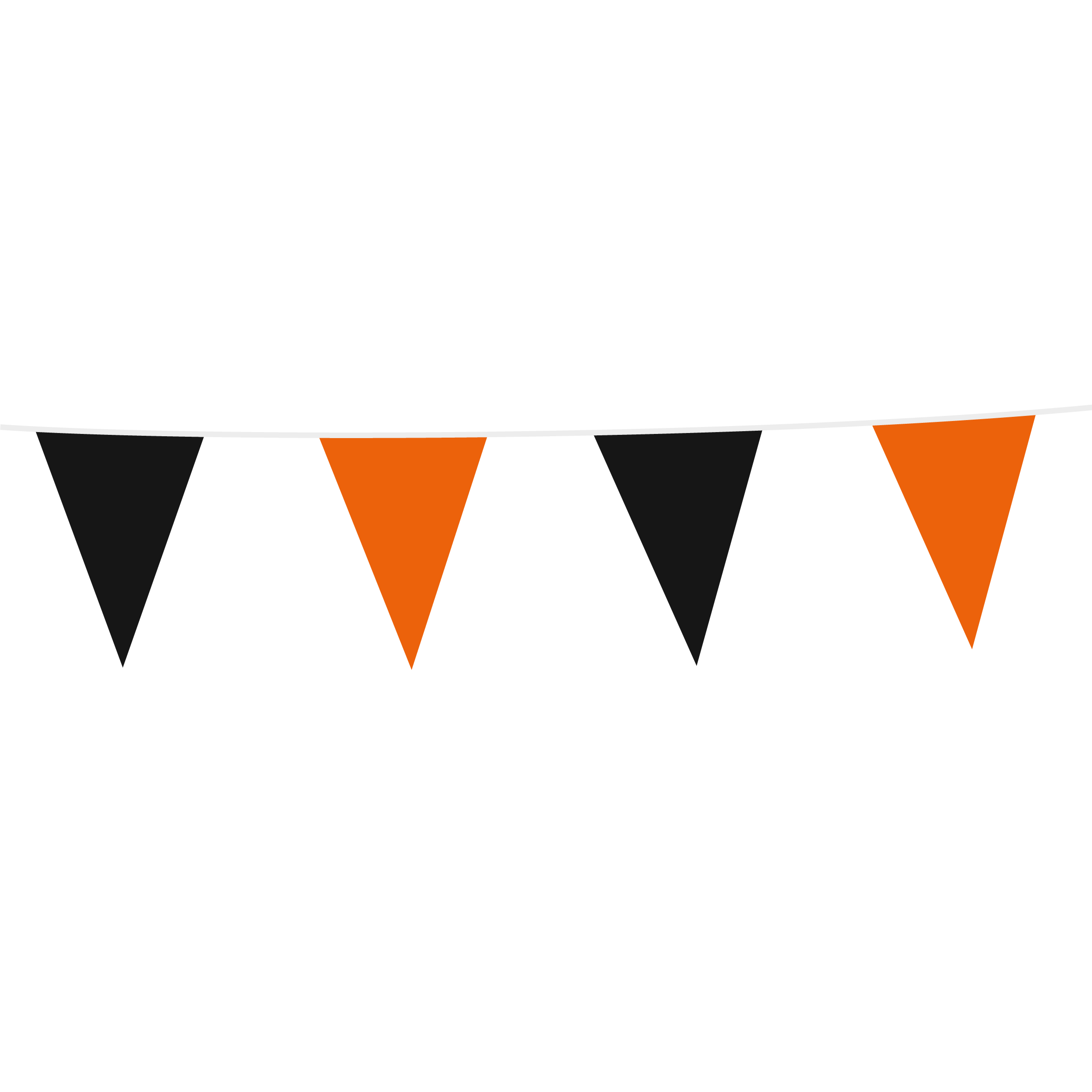 10m Vlaggenlijn Uni Zwart/Oranje
