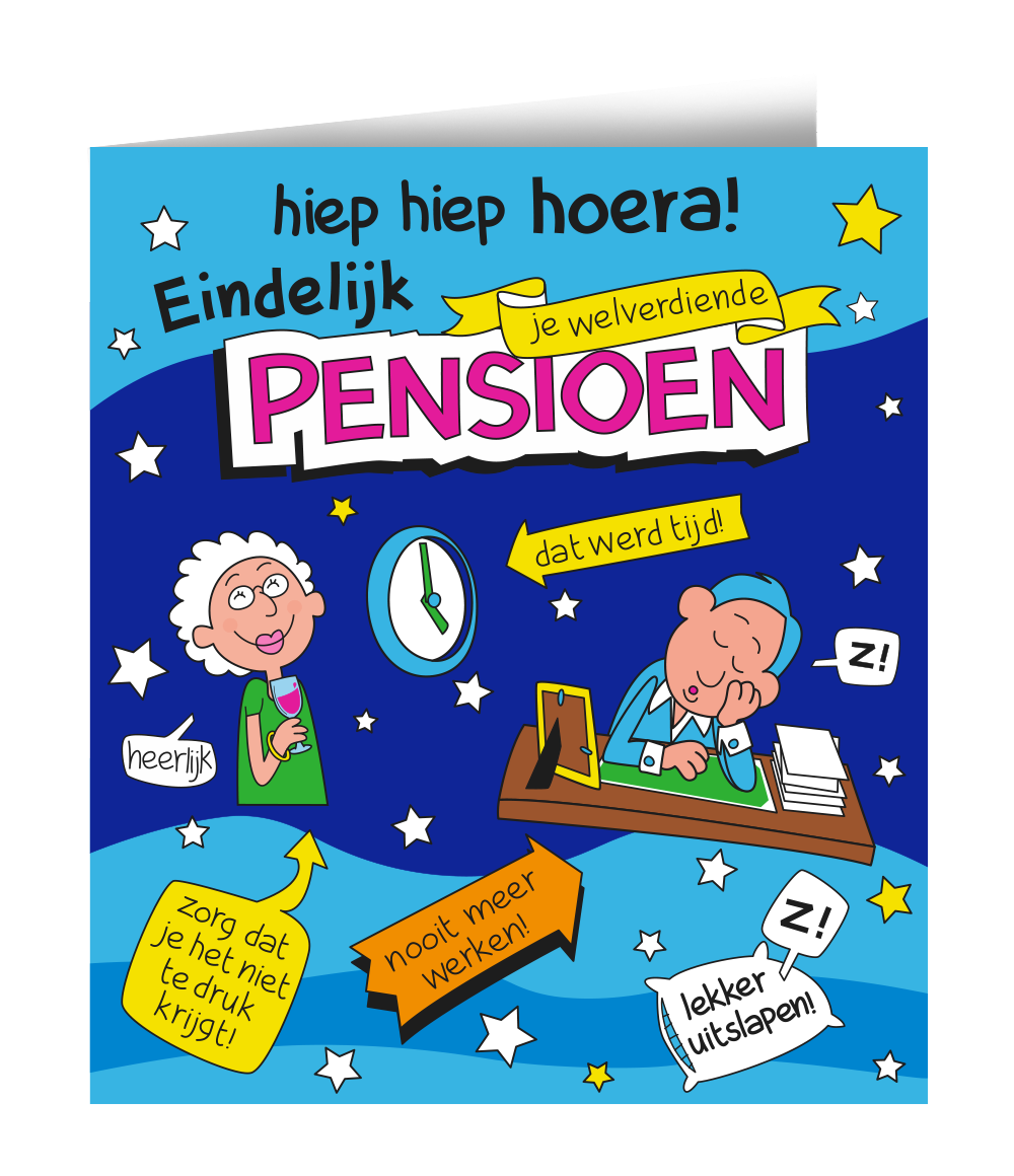 Wenskaart 53-Cartoon Pensioen
