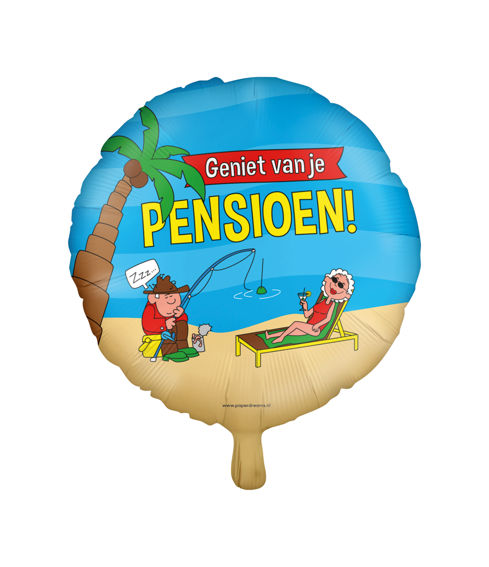 Folieballon Cartoon Geniet van je Pensioen! 46cm