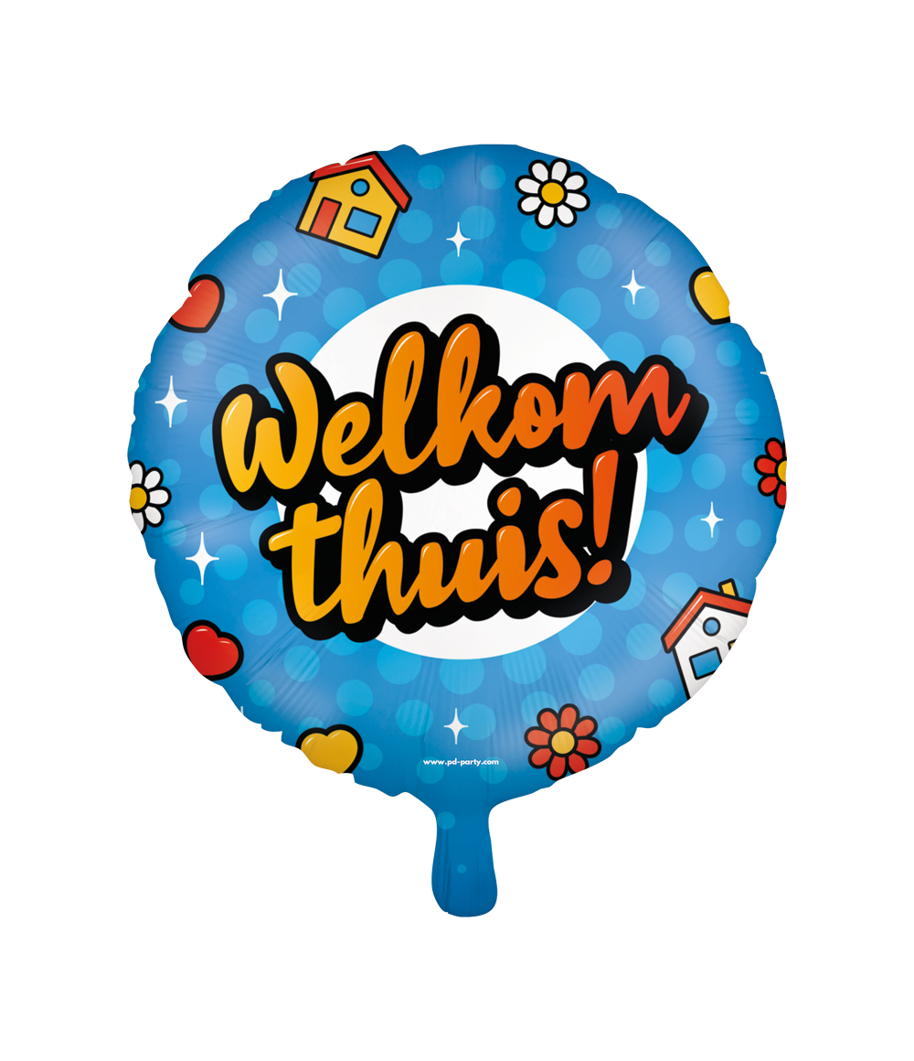 Folieballon Cartoon Welkom Thuis! 46cm
