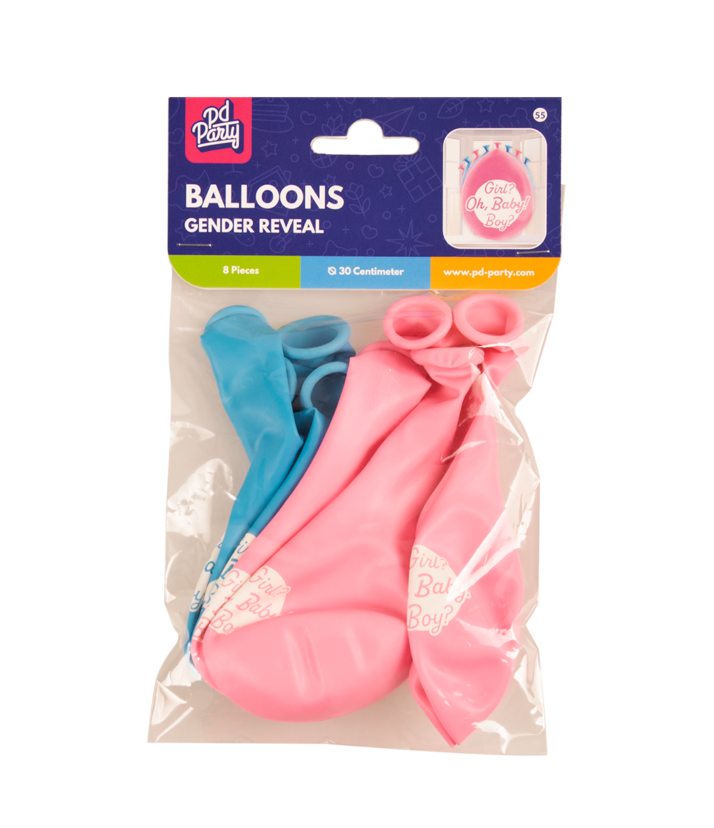 8st Happy Party Ballonnen Gender Reveal 12"