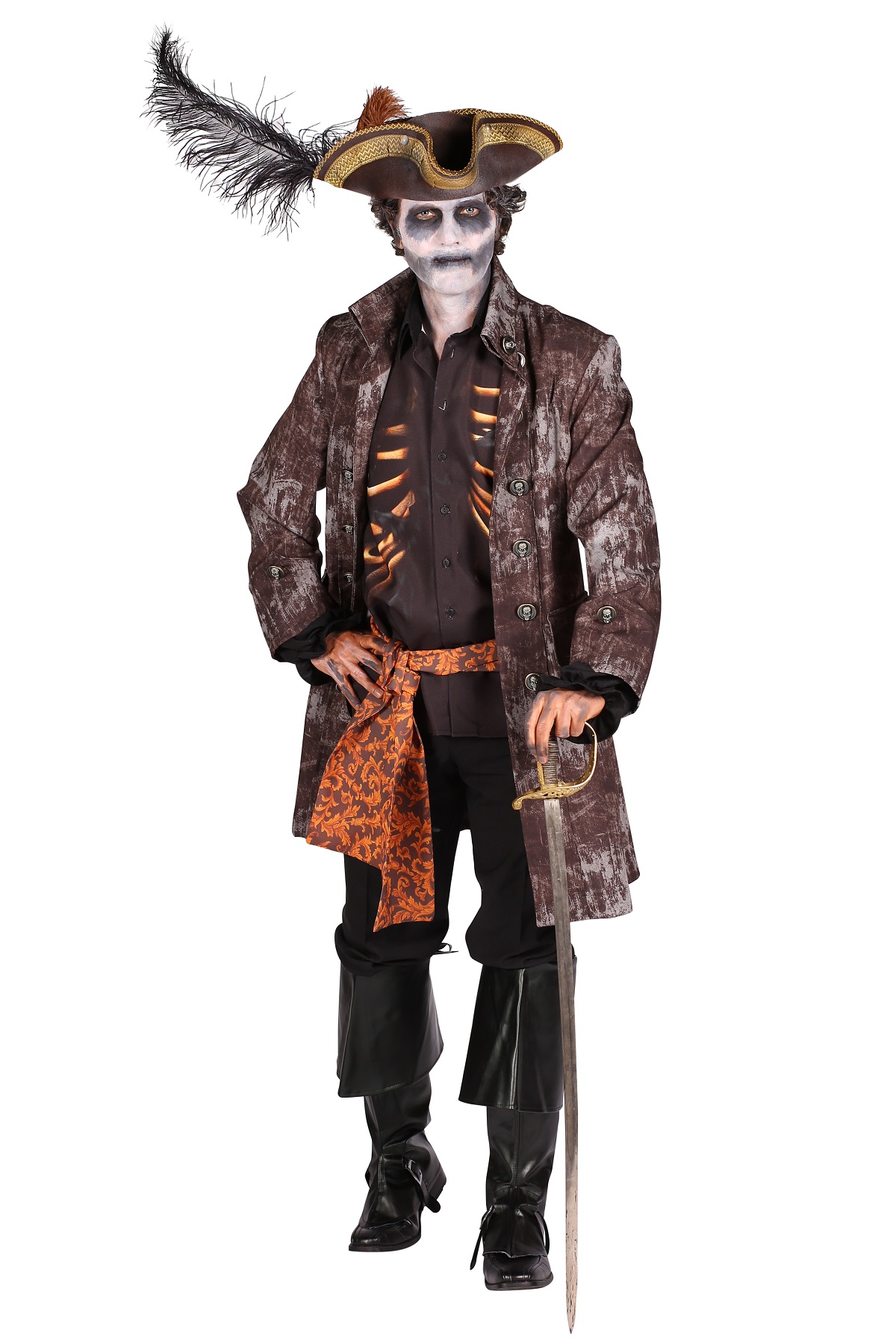 Kostuum Ghost Pirate Luxe Heren