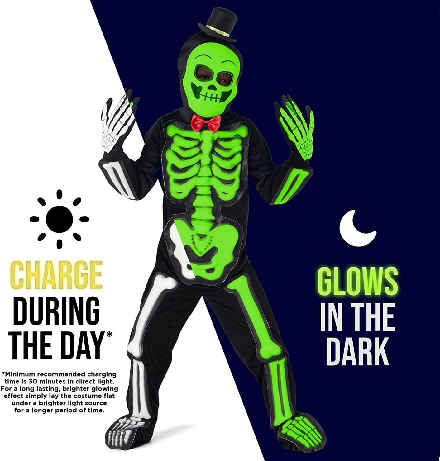 Kostuum Skelet Glow in the Dark Kind
