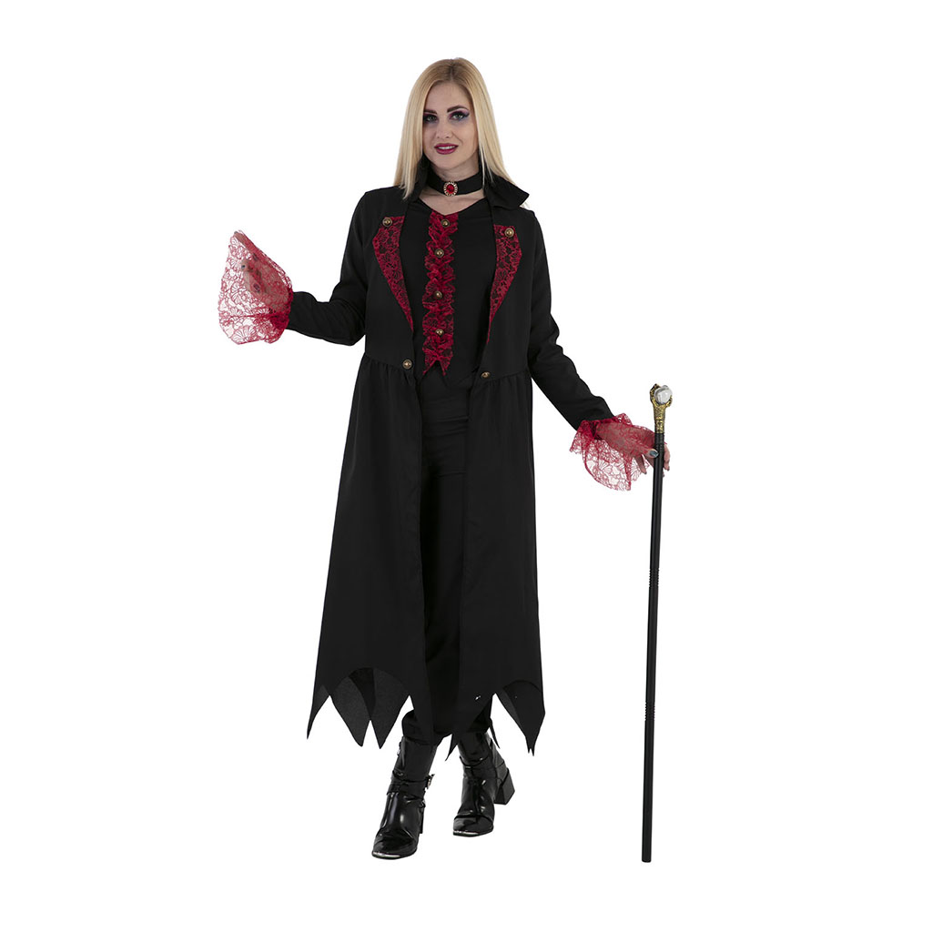 Kostuum Vampier Zwart Dames Mt.M/L