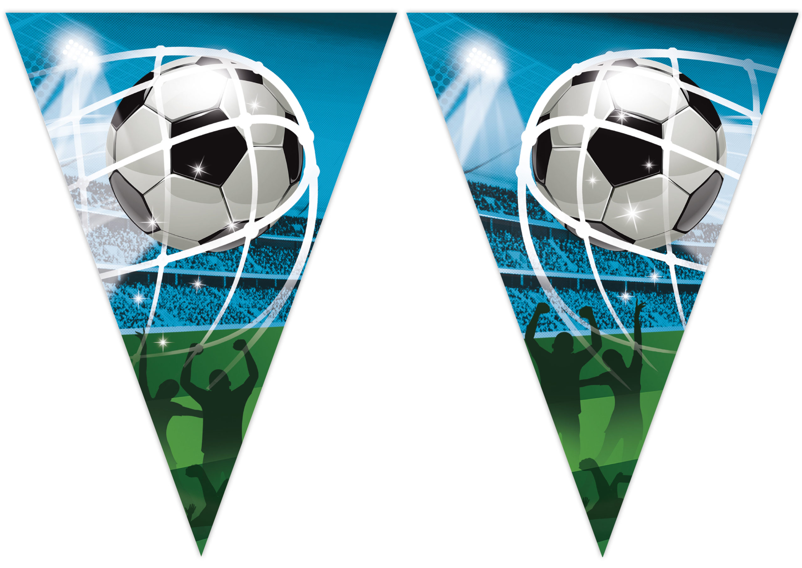 2.3m Papieren Vlaggenlijn Soccer Fans