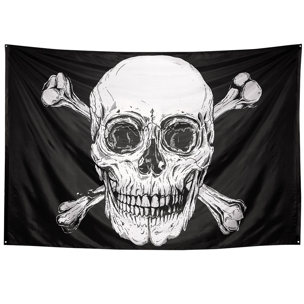 Vlag Piraten Zwart/Wit 300x200cm