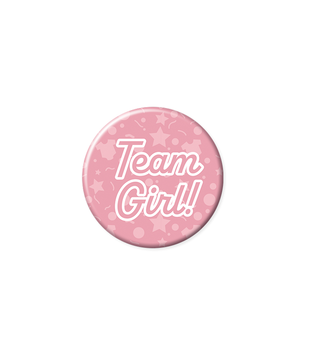 Button Gender Reveal Team Girl