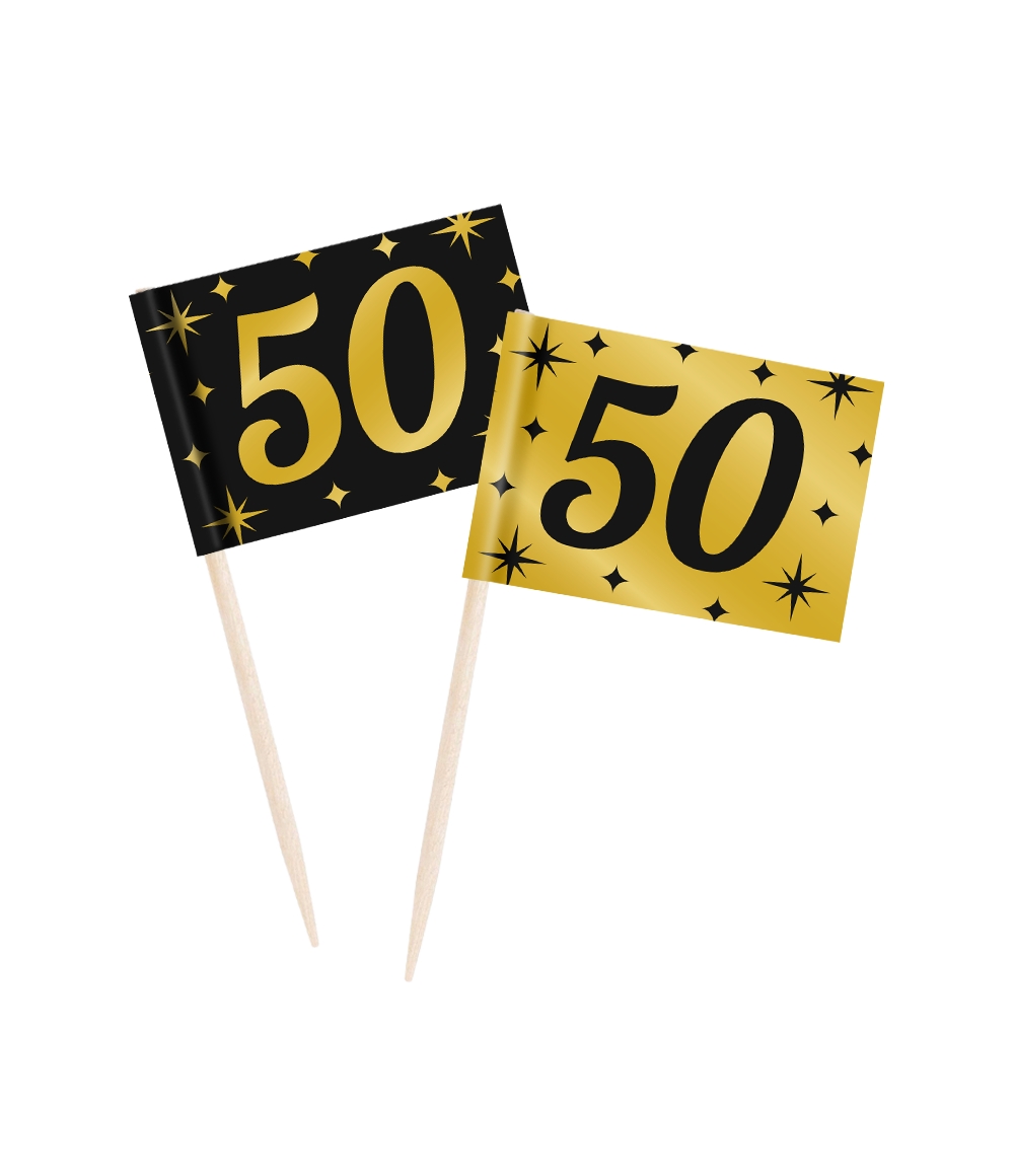 50st Prikkertjes Classy Goud/Zwart 50 Jaar