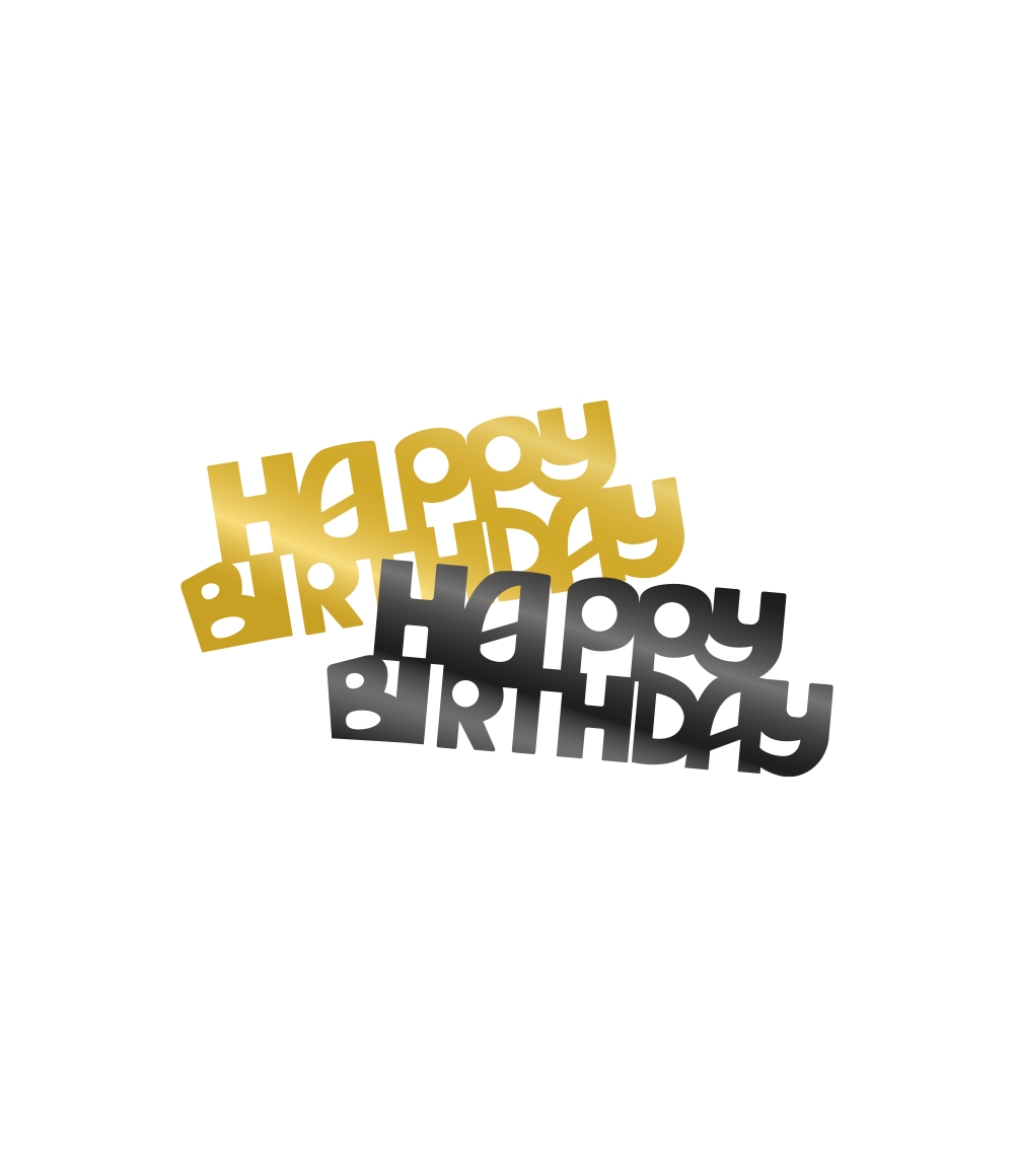 Sier-Confetti Goud/Zwart Classy Happy Birthday 14gram