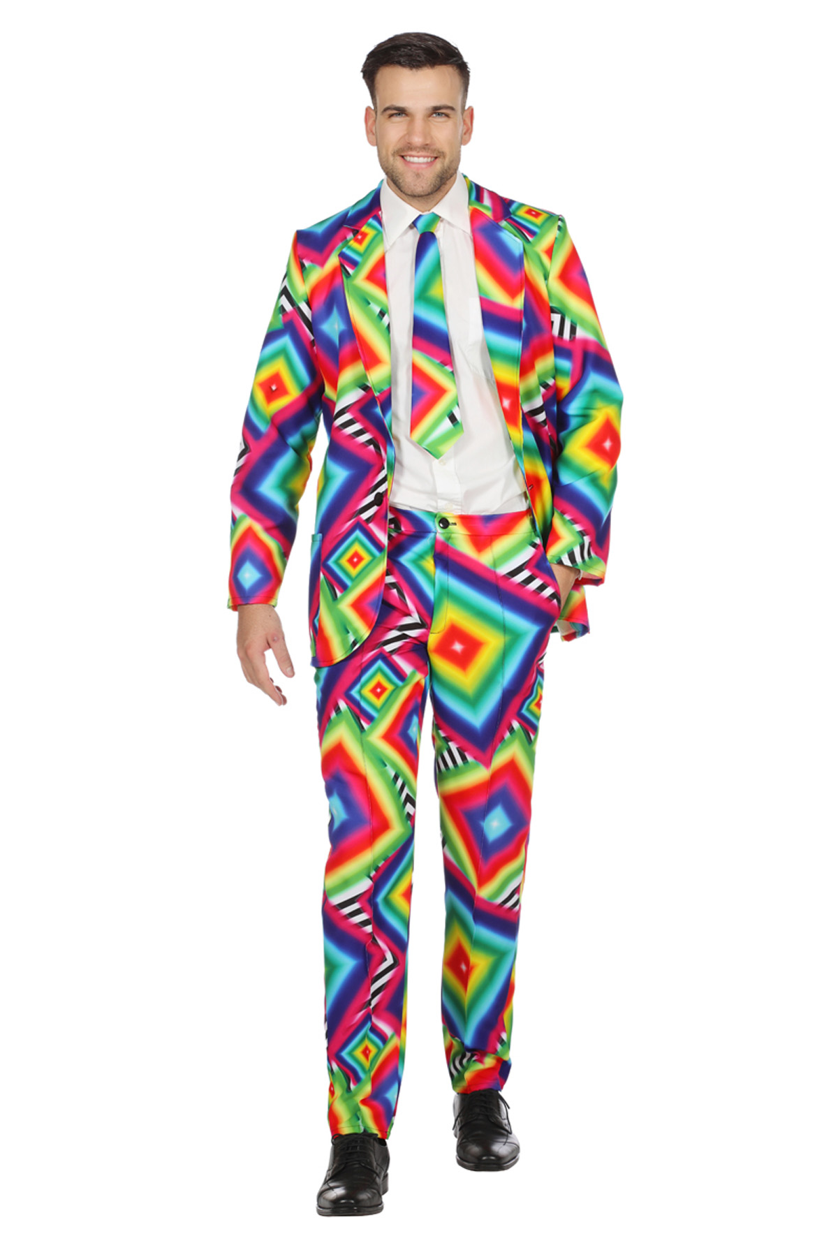 Kostuum Gekleurd 3-D Blokken Heren
