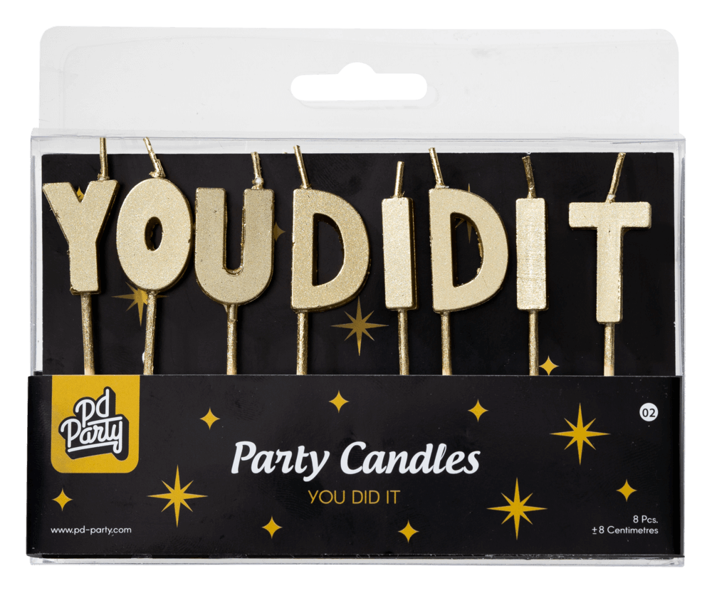 Party Candles You Did It Goud 8cm