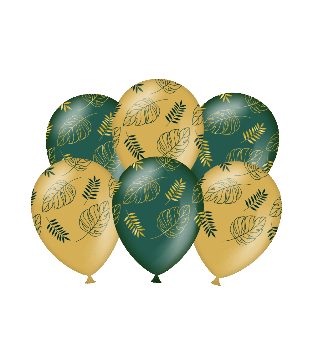 6st Ballonnen Jungle Groen/Goud 12"