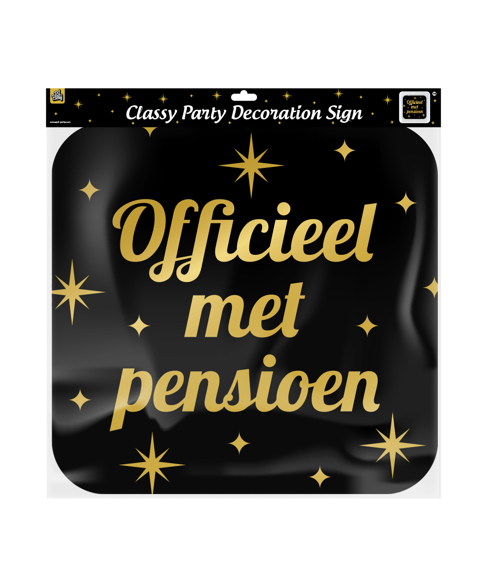 Huldeschild Classy Pensioen Zwart/Goud