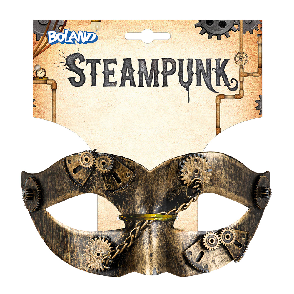 Oogmasker Steampunk Gearpunk Goud