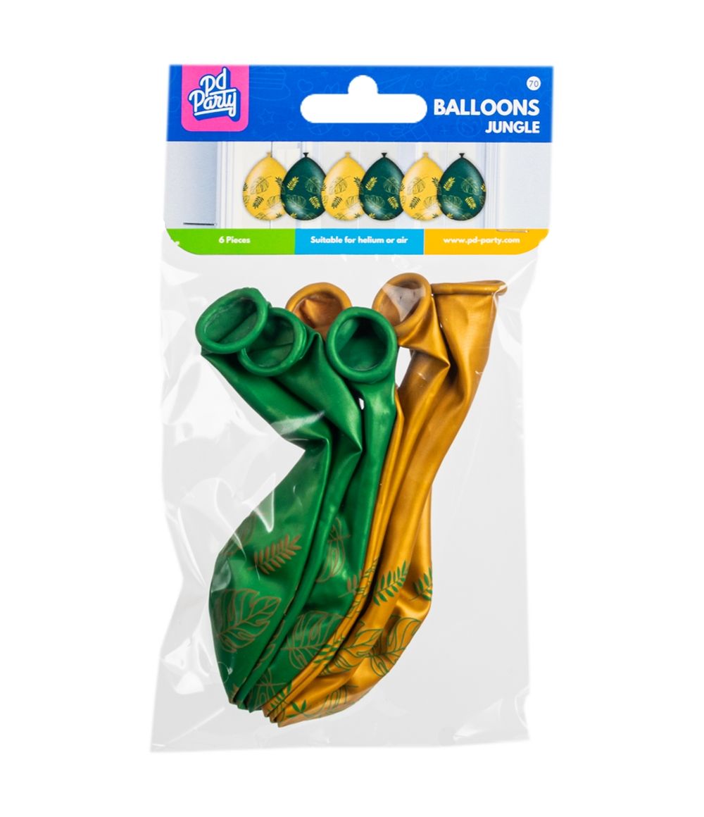 6st Ballonnen Jungle Groen/Goud 12"