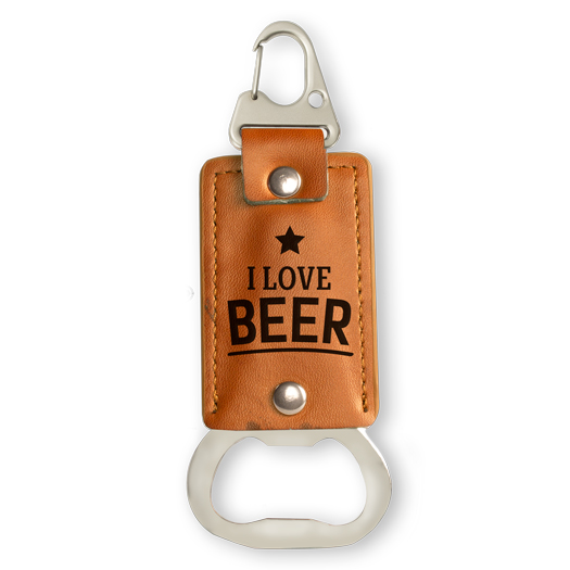Bieropener Leer I Love Beer