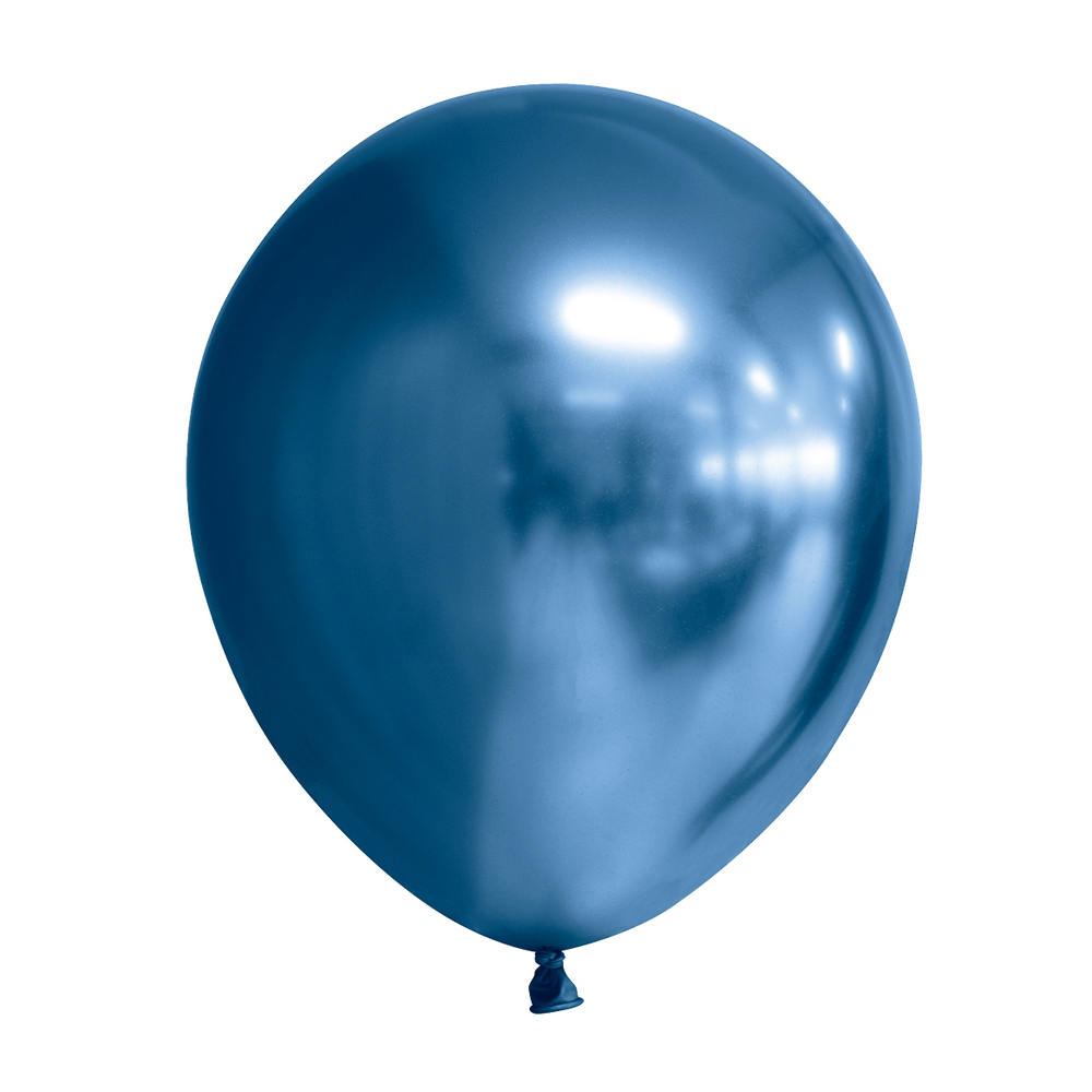5st Chrome Ballonnen Blauw 12"