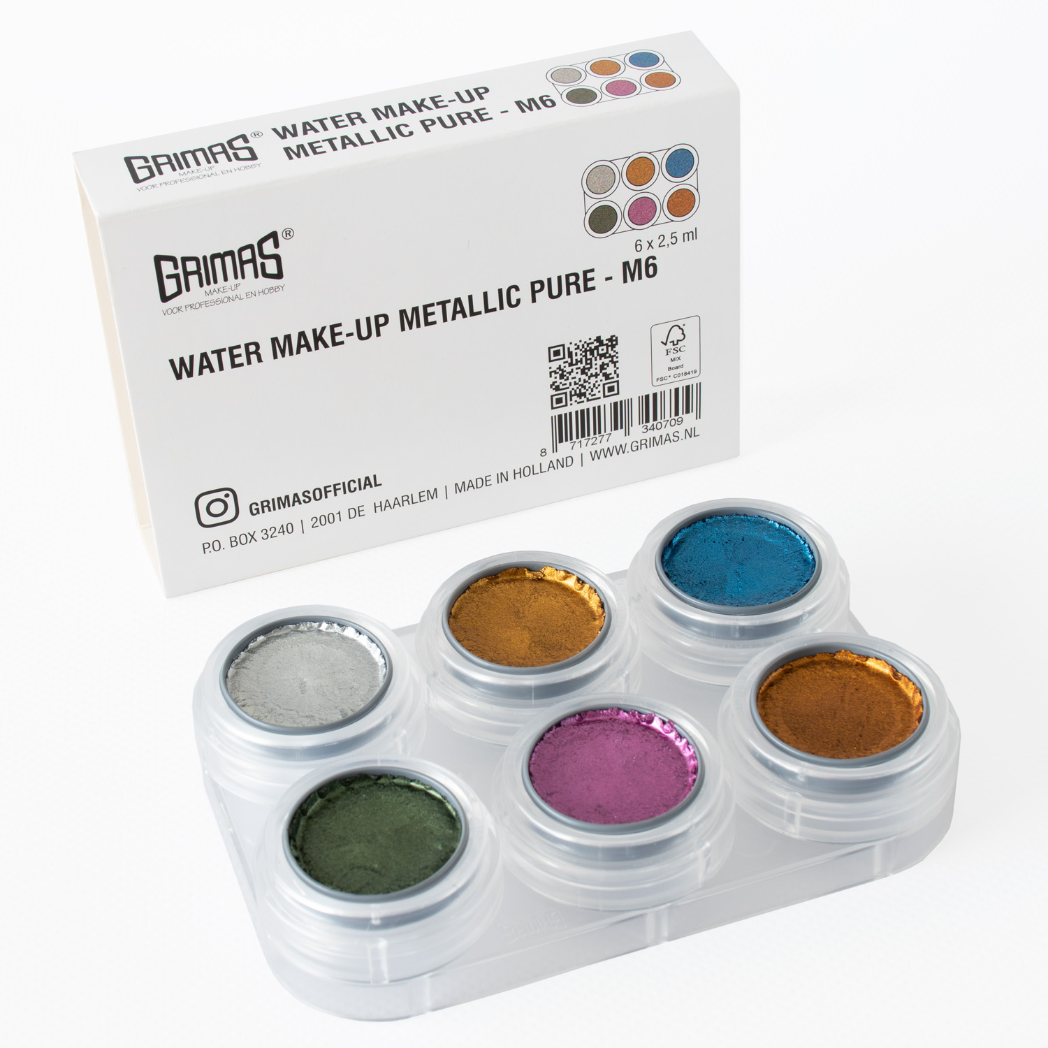 Grimas Water Make-up 6kl Palet Metallic