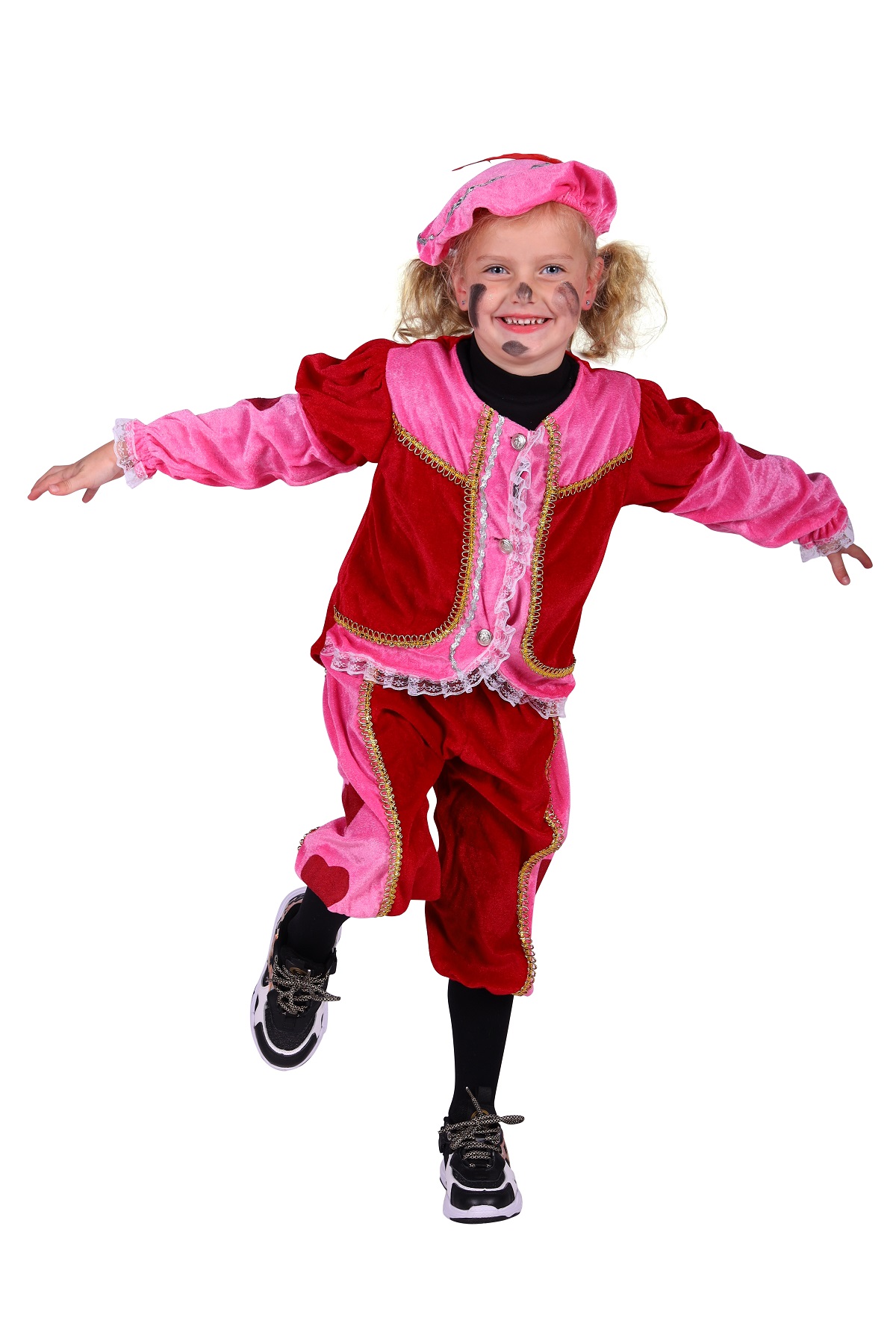 Kostuum Piet Olivenza Meisje Roze/Rood