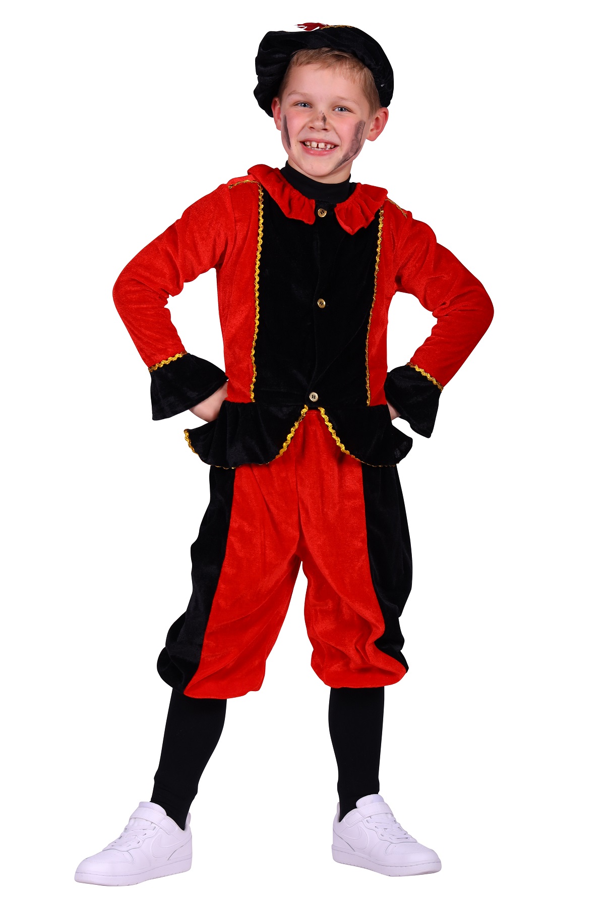 Kostuum Piet Santander Kind Rood-Zwart
