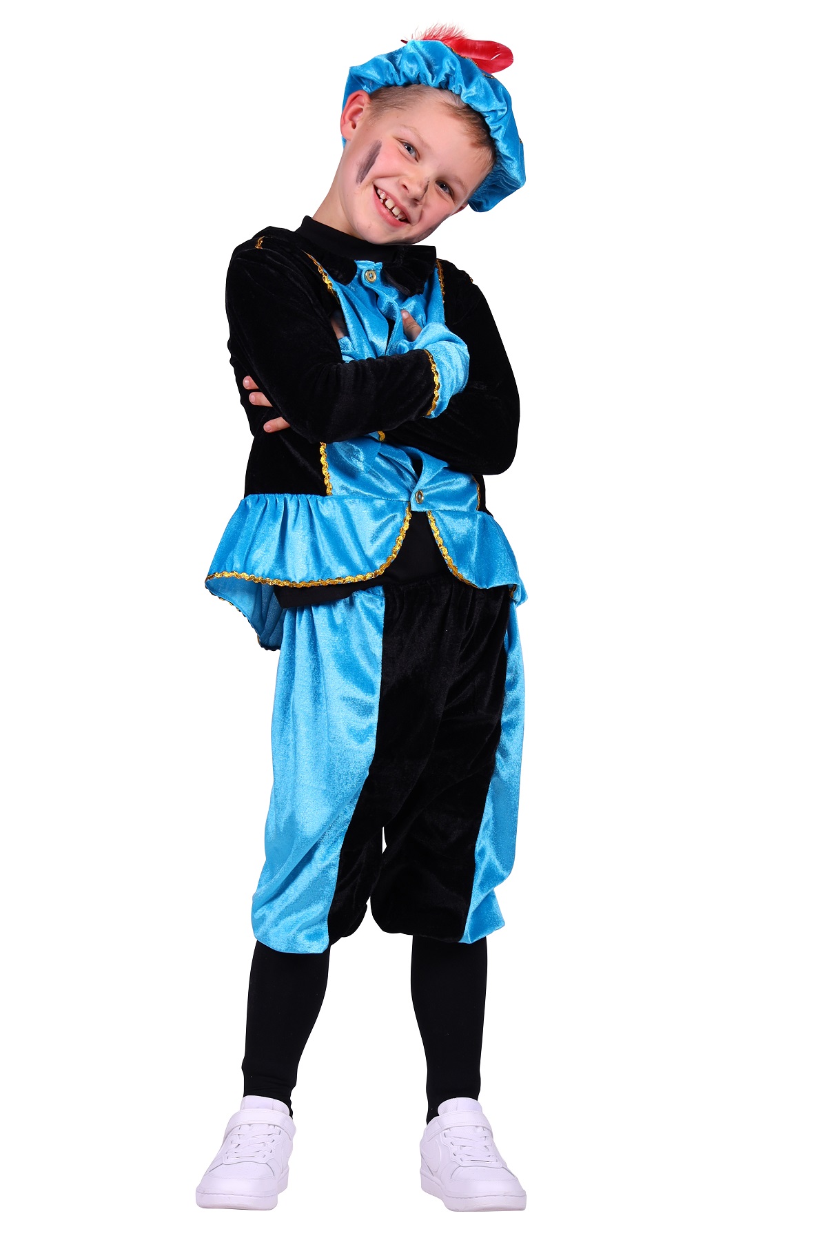 Kostuum Piet Santander Kind Zwart-Turquoise