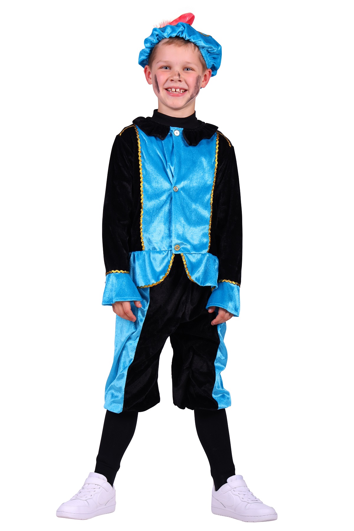 Kostuum Piet Santander Kind Zwart-Turquoise